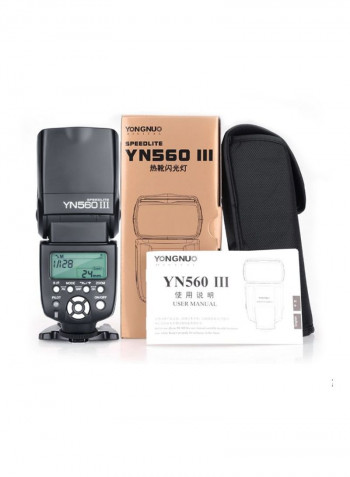 3-Piece Digital Speedlight Flash For Canon Nikon Pentax Oympus Black
