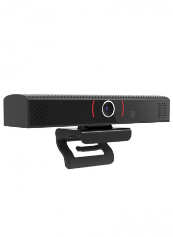 Wide Angle Webcam With Built-In Microphone Black