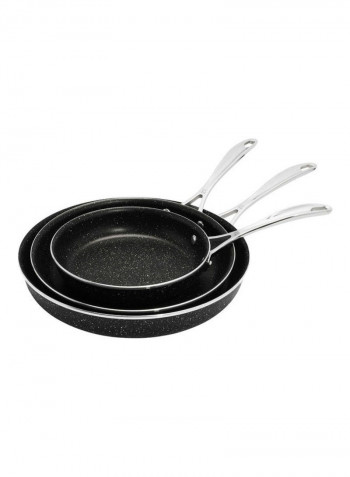 3-Piece Non-Stick Frying Pan Set Black 20.3 cm, 25.4 cm, 30.5 cm