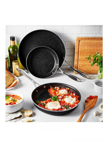 3-Piece Non-Stick Frying Pan Set Black 20.3 cm, 25.4 cm, 30.5 cm