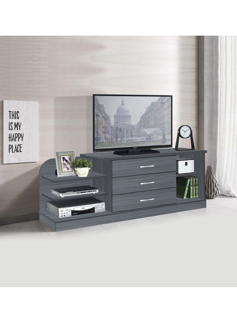 Jenny 3 Drawer TV Cabinet Grey 160x40x52cm