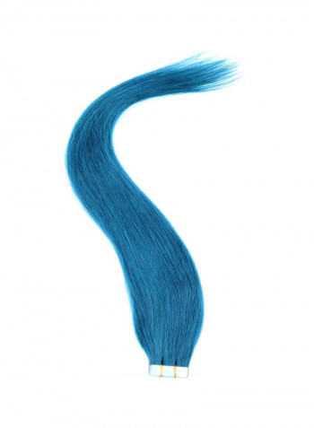 Tape In Straight Hair Extension Blue 24inch
