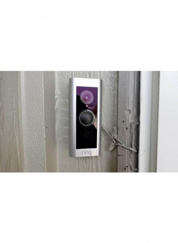 Video Pro Doorbell Silver 4.5x4.5x1.9inch