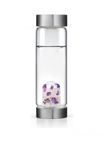 Wellness Gem Water Bottle Clear/Grey