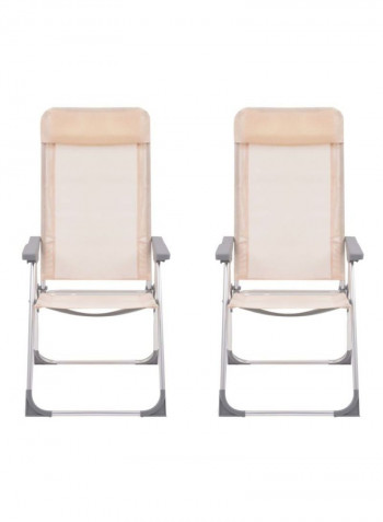 2-Piece Foldable Camping Chair Set 60x112x56centimeter