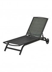 Hanstholm Five Position Sun Lounger With Wheels Black 200x31x63cm reviews Hanstholm Five Position Sun Lounger With Wheels Black 200x31x63cm