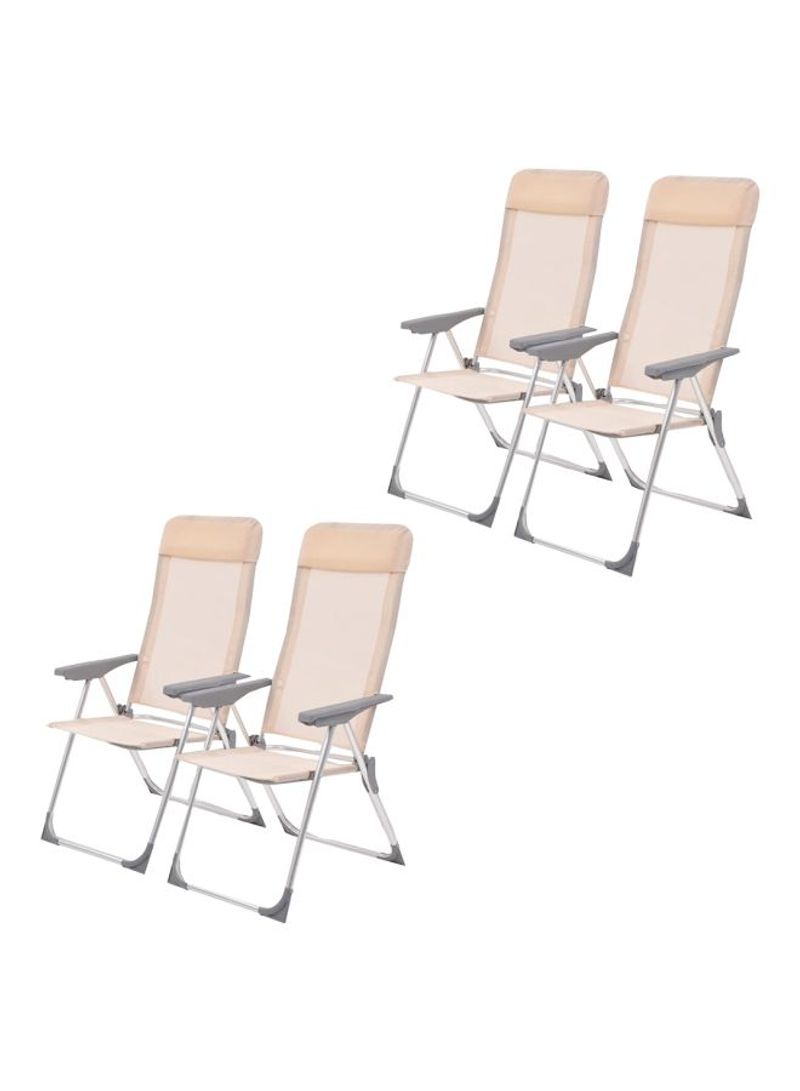4-Piece Aluminum Camping Chair Set 56x60x112centimeter