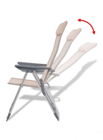 4-Piece Aluminum Camping Chair Set 56x60x112centimeter