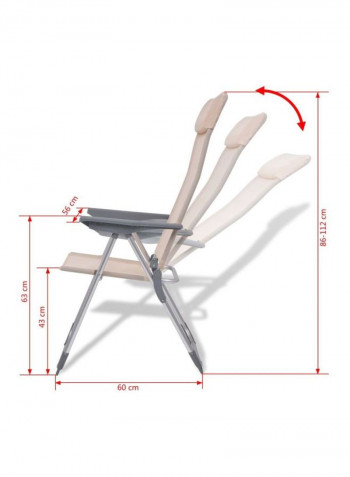 4-Piece Aluminum Camping Chair Set 56x60x112centimeter