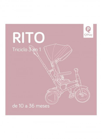 3-In-1 Rito Foldable Tricycle With Canopy And Handle S380REGB 58x32x42cm