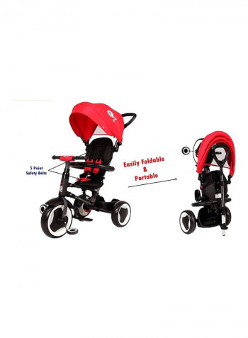 3-In-1 Rito Foldable Tricycle With Canopy And Handle S380RER 58x32x42cm