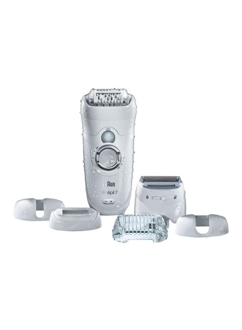 Silk Epil 7 7-561 Wet And Dry Cordless Electric Epilator Kit White/Silver 10.2x7.8inch
