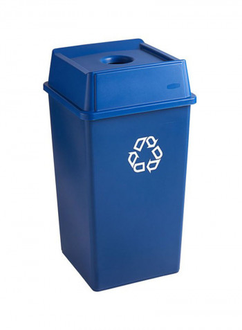 Untouchable Square Bottle Trash Can Blue 20.1x20.1x6.2inch