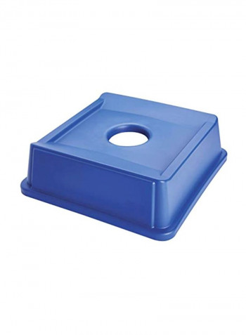 Untouchable Square Bottle Trash Can Blue 20.1x20.1x6.2inch