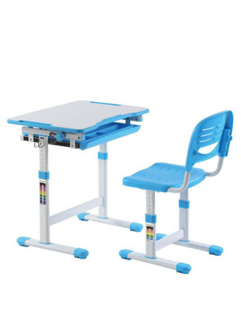 Jupiter Series Ergonomic Adjustable Desk And Chair Set Blue/White 47.4centimeter