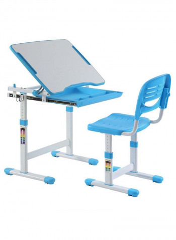 Jupiter Series Ergonomic Adjustable Desk And Chair Set Blue/White 47.4centimeter