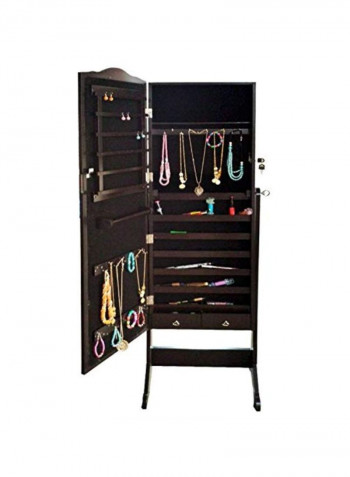 Jewellery Cabinet With Mirror Brown/Clear