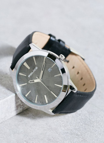 Men's Leather Analog Wrist Watch P 14139JS-02