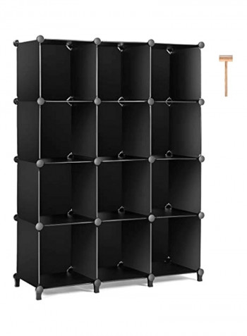 12-Cube Bookshelf Closet Black