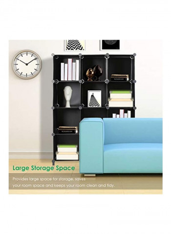 12-Cube Bookshelf Closet Black