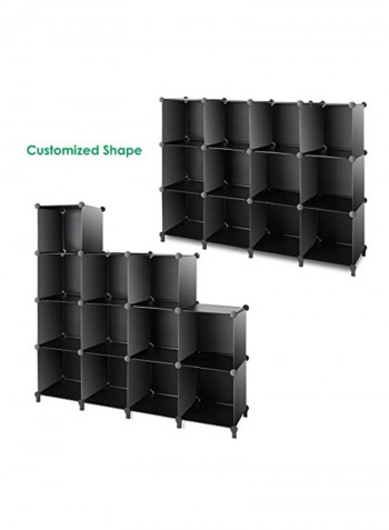 12-Cube Bookshelf Closet Black