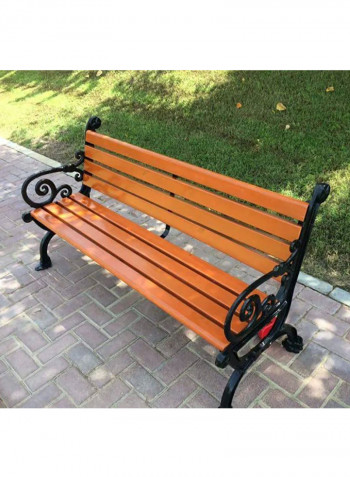 مقعد حديقة خشبي مضاد للماء بني/أسود 150x60x80سم