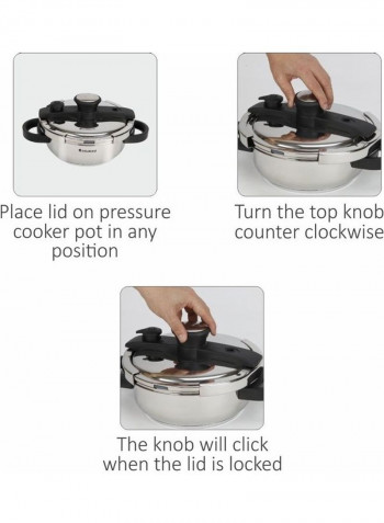 Stainless Steel Pressure Cooker Silver 27cm