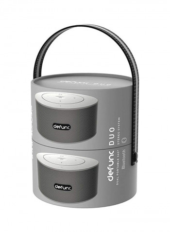 Duo Dual Stereo Bluetooth Speakers Silver