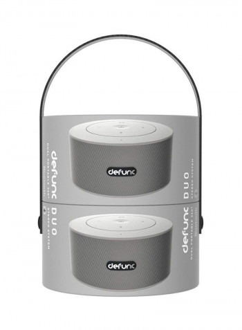Duo Dual Stereo Bluetooth Speakers Silver