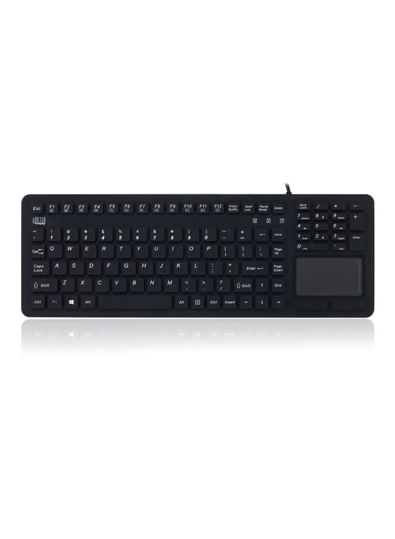 Slim Touch 270 Antimicrobial Waterproof Touchpad Keyboard Black/White