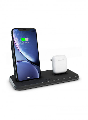 Wireless Charging Dock For Smartphones/AirPods Black