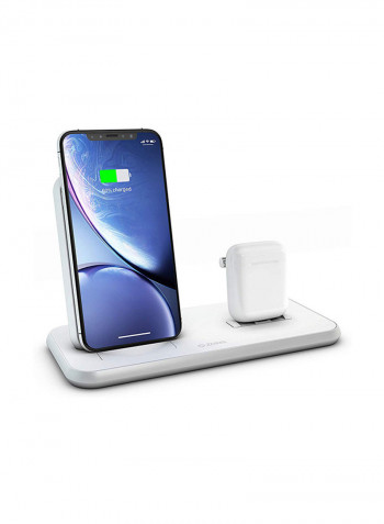 Wireless Charging Dock For Smartphones/AirPods White