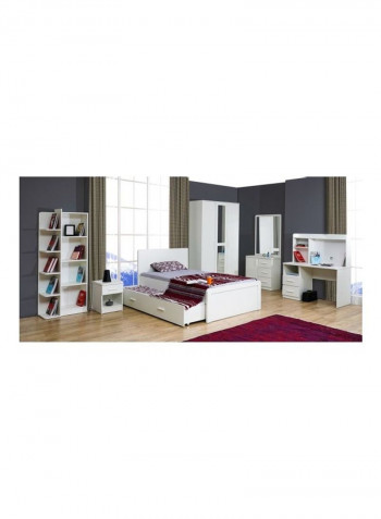 Boston Twin Bed White 209x102x131cm