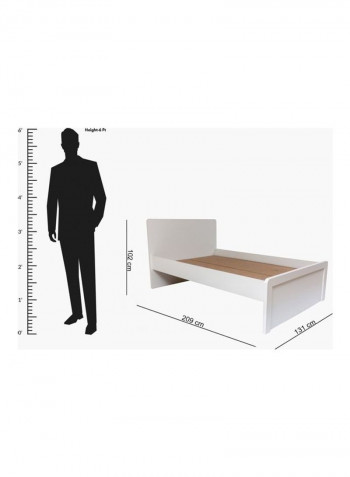 Boston Twin Bed White 209x102x131cm
