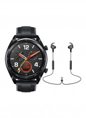 GT Bluetooth Smartwatch With AM61 Bluetooth Headset Bundle Black