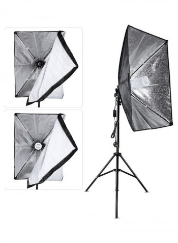 Photography Studio Cube Umbrella Softbox Light Lighting Tent Kit 71.0 x 21.5 x 21.0cm Black