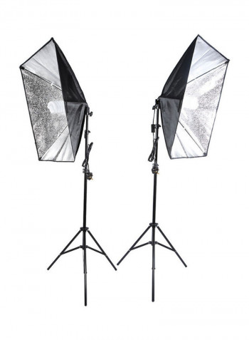 Photography Studio Cube Umbrella Softbox Light Lighting Tent Kit 71.0 x 21.5 x 21.0cm Black