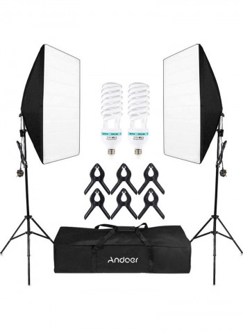 Photography Studio Cube Umbrella Softbox Light Lighting Tent Kit 71.0 x 21.5 x 21.0cm Black