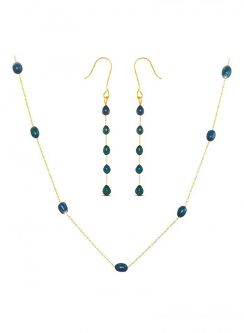 10 Karat Gold Pearls 2 Piece Jewellery Set