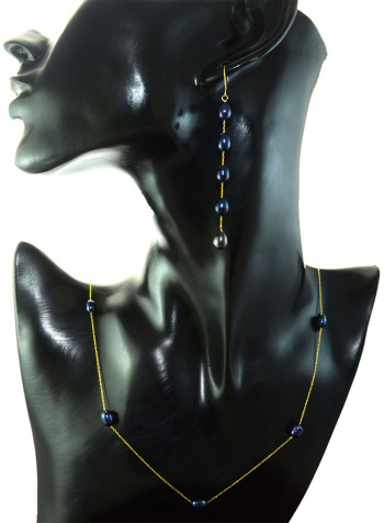 10 Karat Gold Pearls 2 Piece Jewellery Set