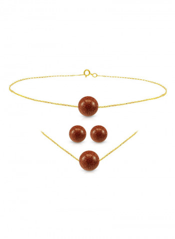 18K Sunstone Jewellery Set