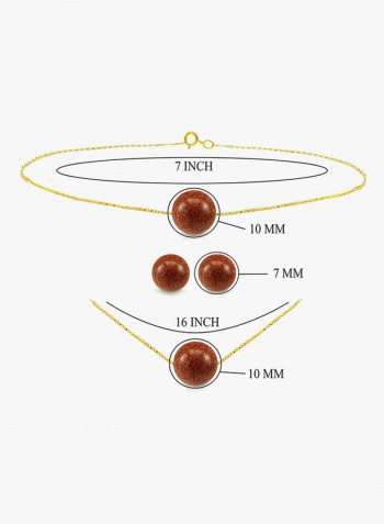 18K Sunstone Jewellery Set
