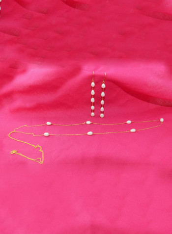 10 Karat Gold Pearls 2 Piece Jewellery Set