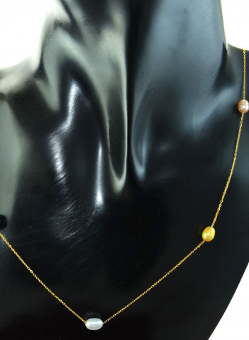 18 Karat Gold Pearls Opera Necklace