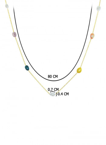 18 Karat Gold Pearls Opera Necklace