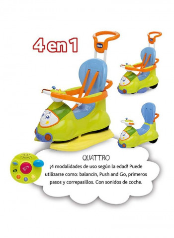 4-In-1 Sit and Ride Quattro Car 40x65x46.5cm
