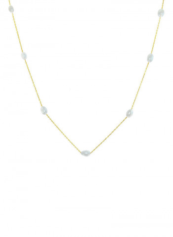 18 Karat Gold Pearls Opera Necklace