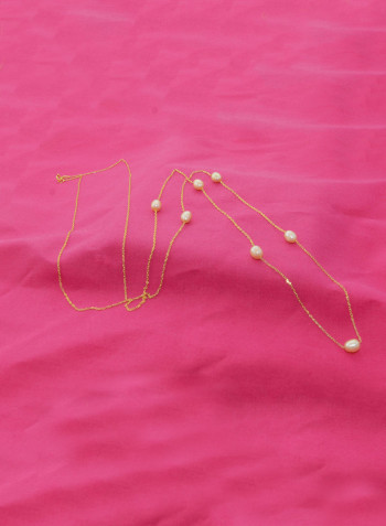 18 Karat Gold Pearls Opera Necklace