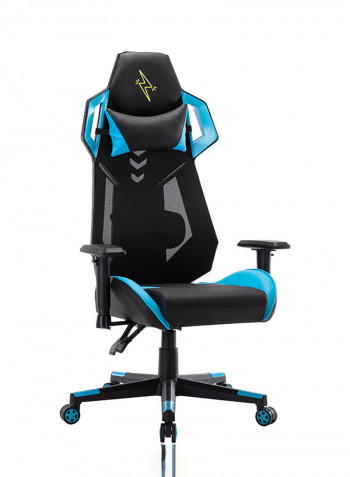 Gaming Chair With Lumbar Support And Neck Pillow Black/Blue 90x65x34cm