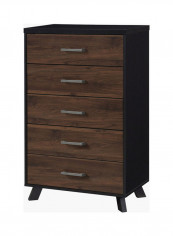 Helsinki Five-Drawer Storage Chest Brown 110x70x40cm